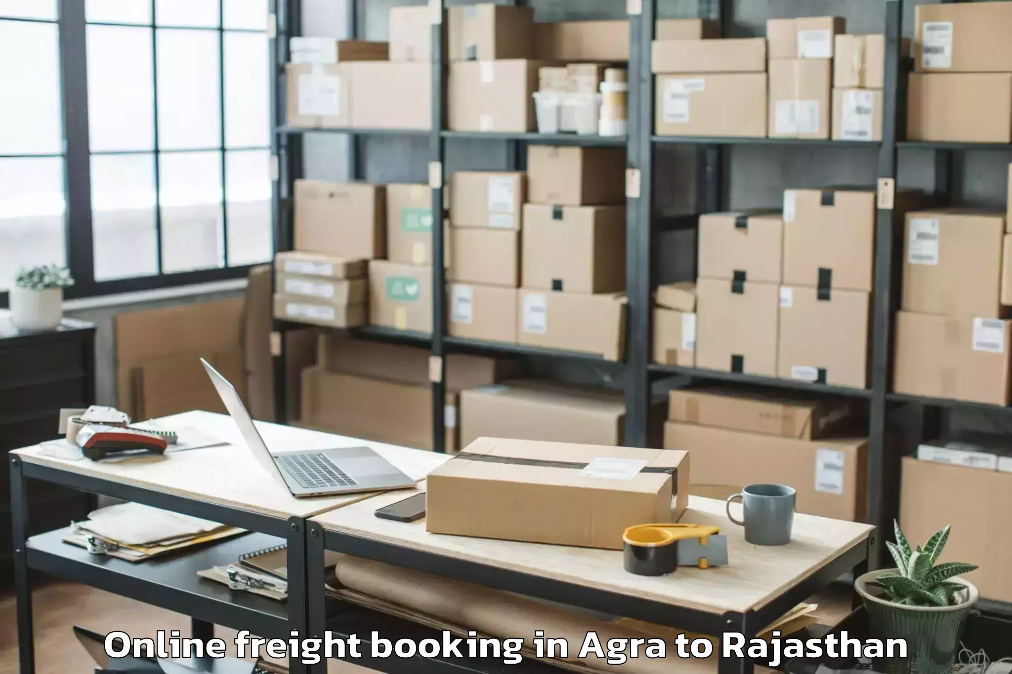 Affordable Agra to Kherwara Online Freight Booking